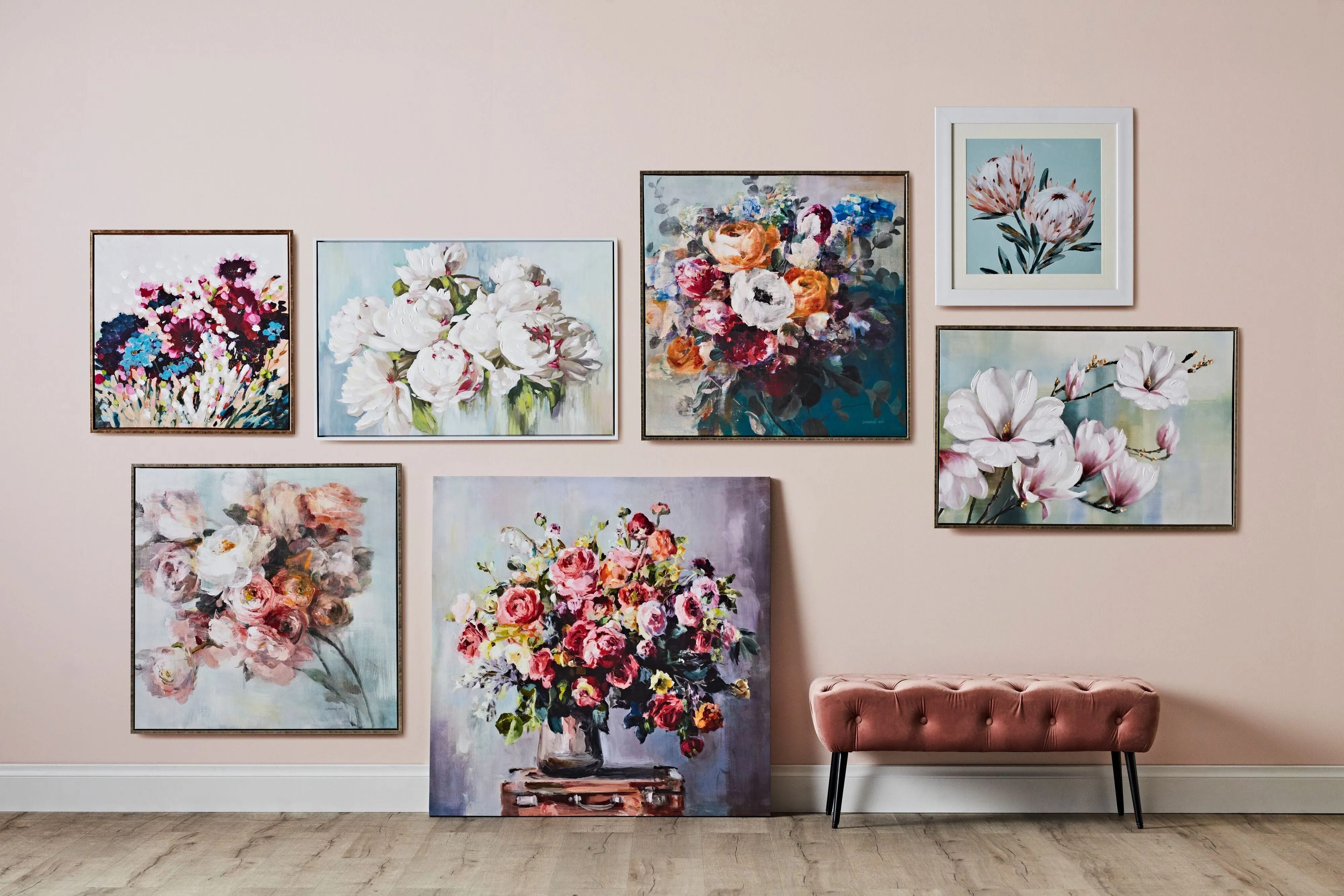 Arthouse Abundant Bouquet Framed Print 100x100cm