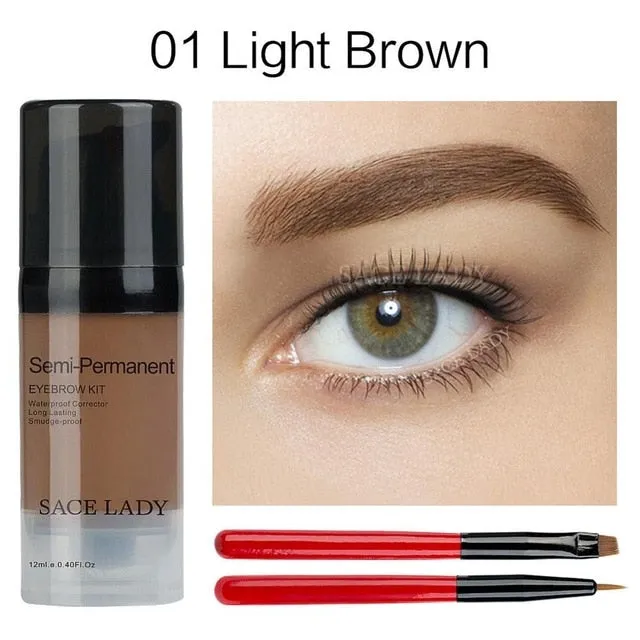 SACE LADY Eye Brow Dye Paint Waterproof Gel Make Up Pomade Brush Set Black Eyebrow Stamp Enhancer Pencil Kit Wax Cosmetic