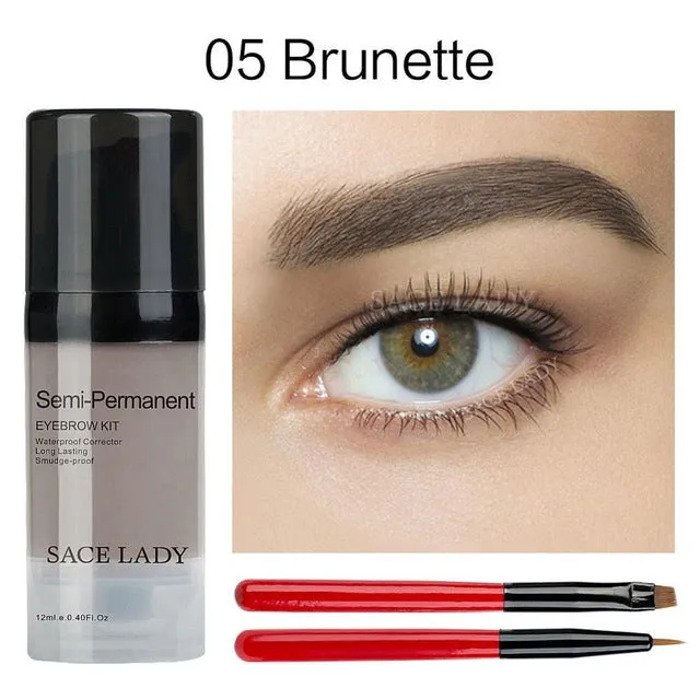 SACE LADY Eye Brow Dye Paint Waterproof Gel Make Up Pomade Brush Set Black Eyebrow Stamp Enhancer Pencil Kit Wax Cosmetic