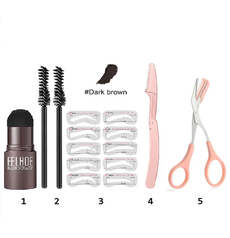 VIP Professional One Step Eyebrow Stamp Shaping Set Enhancer Waterproof Makeup Beauty Products For Women Eye Brow Templates
