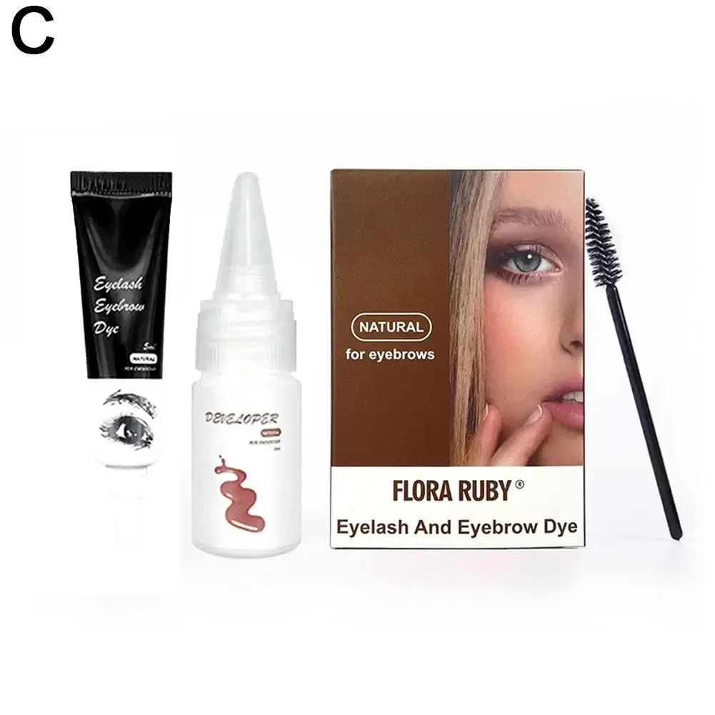 Yeknu Professional Henna Eyelash Eyebrow Dye Tint 15-minute Fast Tint Easy Dye Gel Eyelash Brown Black Color Tint Kit