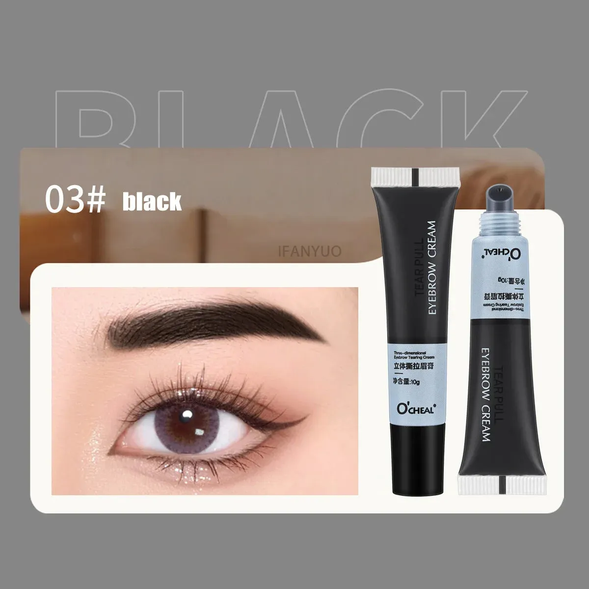 Yeknu Professional Henna Eyelash Eyebrow Dye Tint 15-minute Fast Tint Easy Dye Gel Eyelash Brown Black Color Tint Kit
